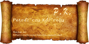 Petróczy Károly névjegykártya