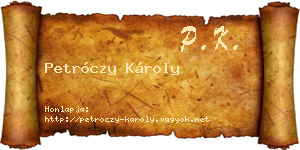 Petróczy Károly névjegykártya