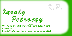 karoly petroczy business card